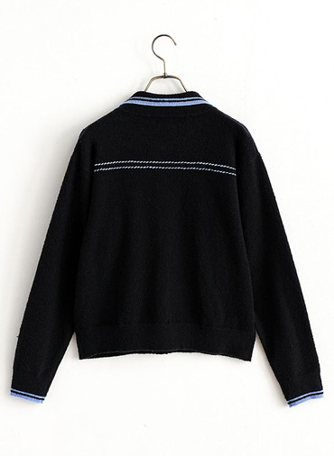 Hand Stitch Knit Jacket 詳細画像 Black 5