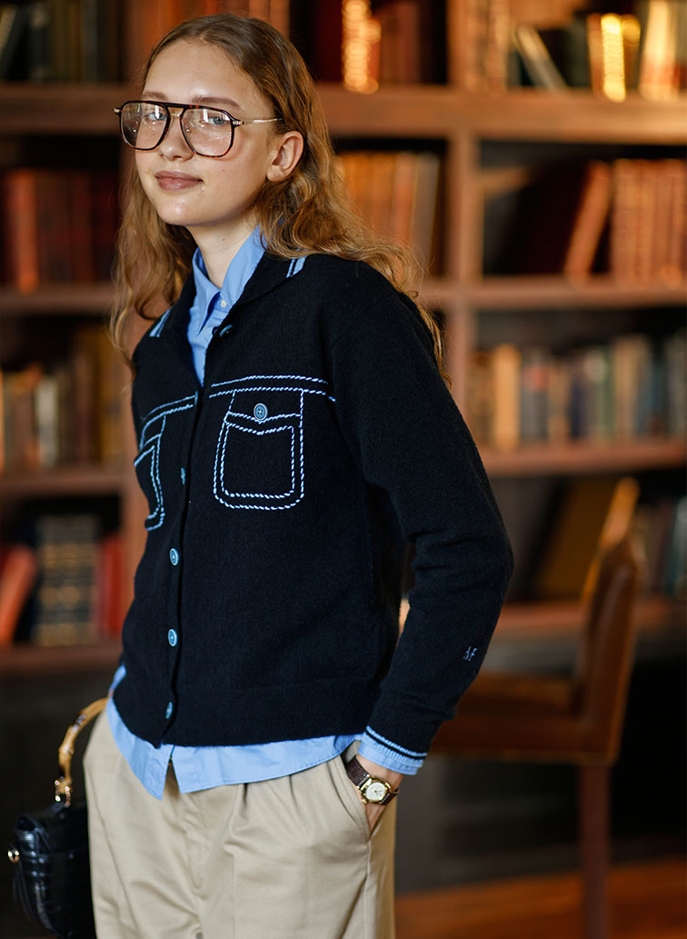 Hand Stitch Knit Jacket 詳細画像 Black 4