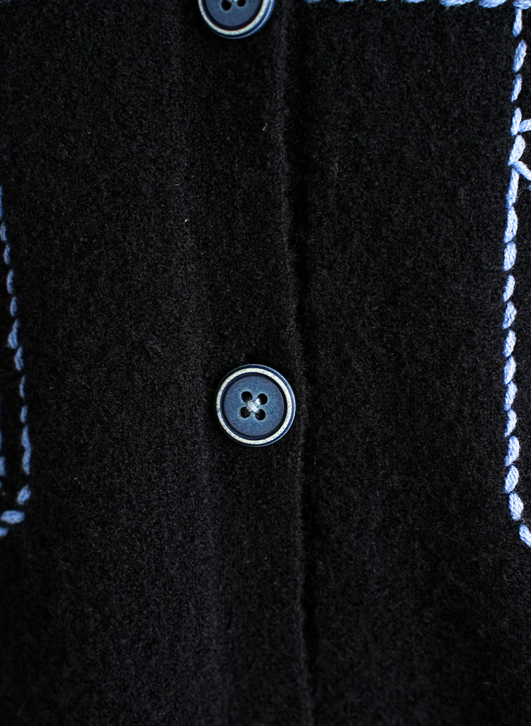 Hand Stitch Knit Jacket 詳細画像 Black 4