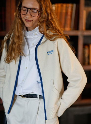 Sporty Knit Hoodie 詳細画像 Ivory 1