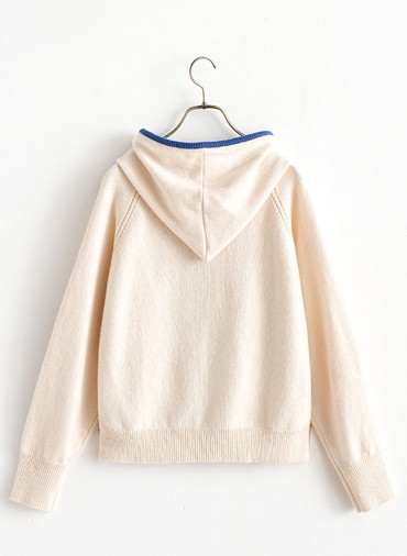 Sporty Knit Hoodie 詳細画像 Ivory 2