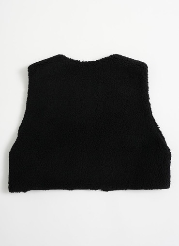 POODLE FUR SHORT GILET 詳細画像 Khaki 1
