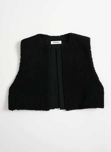 POODLE FUR SHORT GILET