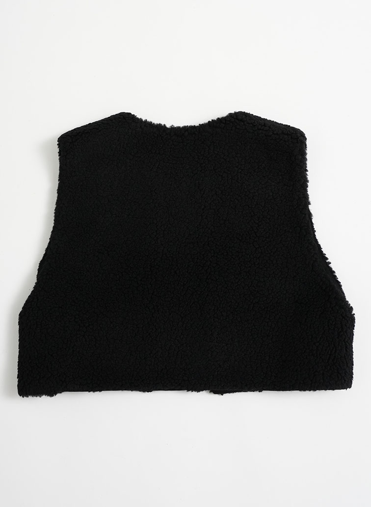 POODLE FUR SHORT GILET 詳細画像 Khaki 1