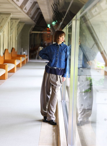 AUTHENTIC DENIM CROPPED SHIRT 詳細画像 Navy 8