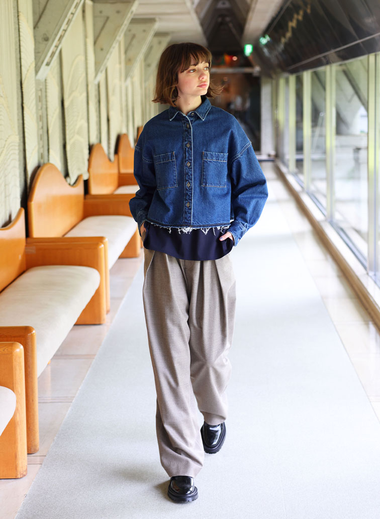 AUTHENTIC DENIM CROPPED SHIRT 詳細画像 Navy 4