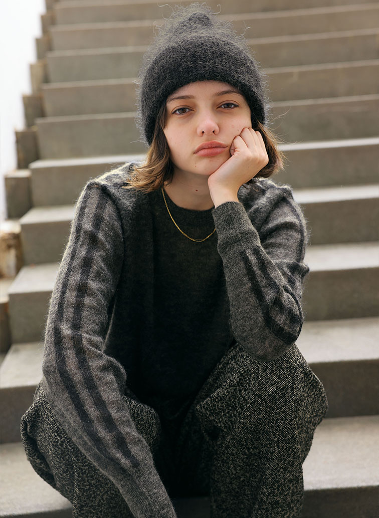 EXTRA FINE MOHAIR TOP 詳細画像 Charcoal Gray 2