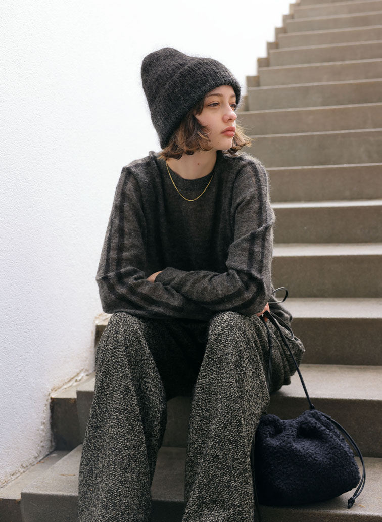 EXTRA FINE MOHAIR TOP 詳細画像 Charcoal Gray 3