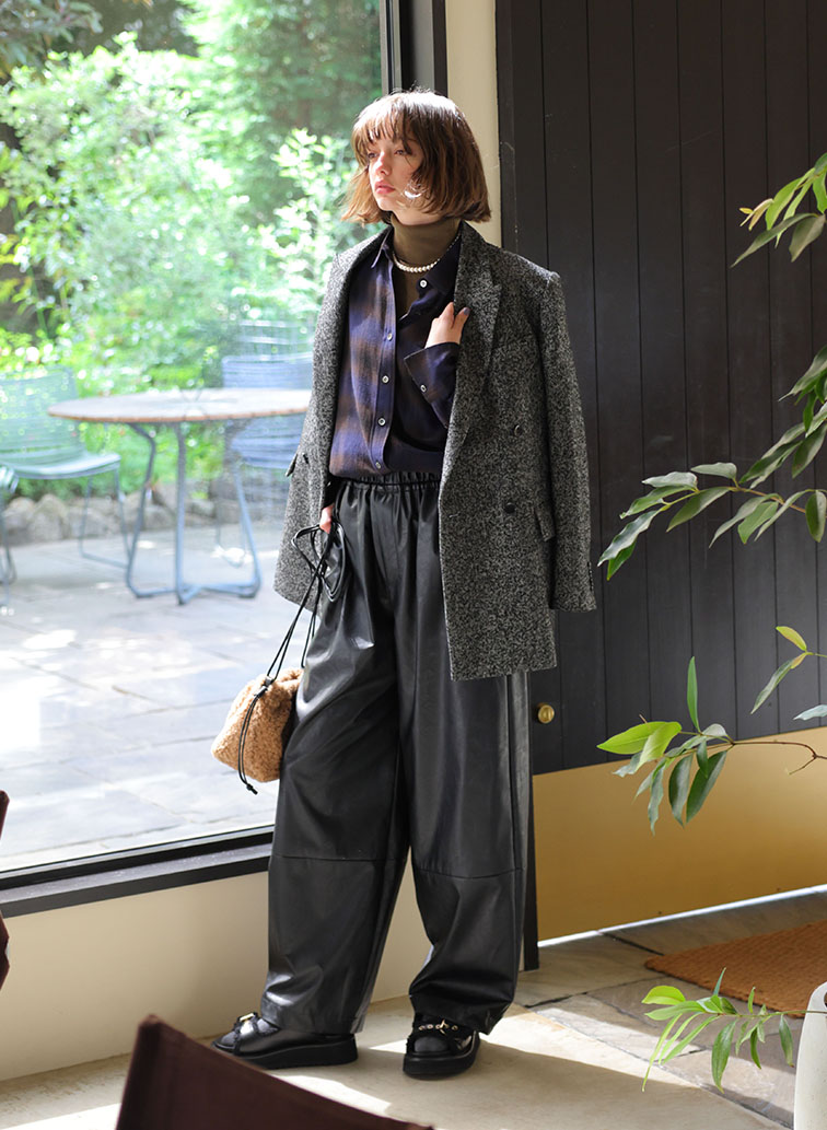 SYNTHETIC LEATHER PANTS 詳細画像 Black 2