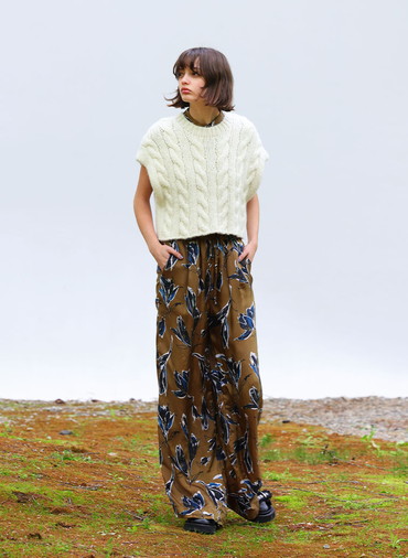 CABLE HAND-KNITTED TOP 詳細画像 Off White 5