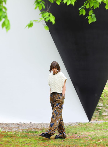 CABLE HAND-KNITTED TOP 詳細画像 Off White 7