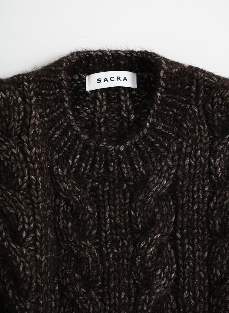 CABLE HAND-KNITTED TOP 詳細画像 Off White 2
