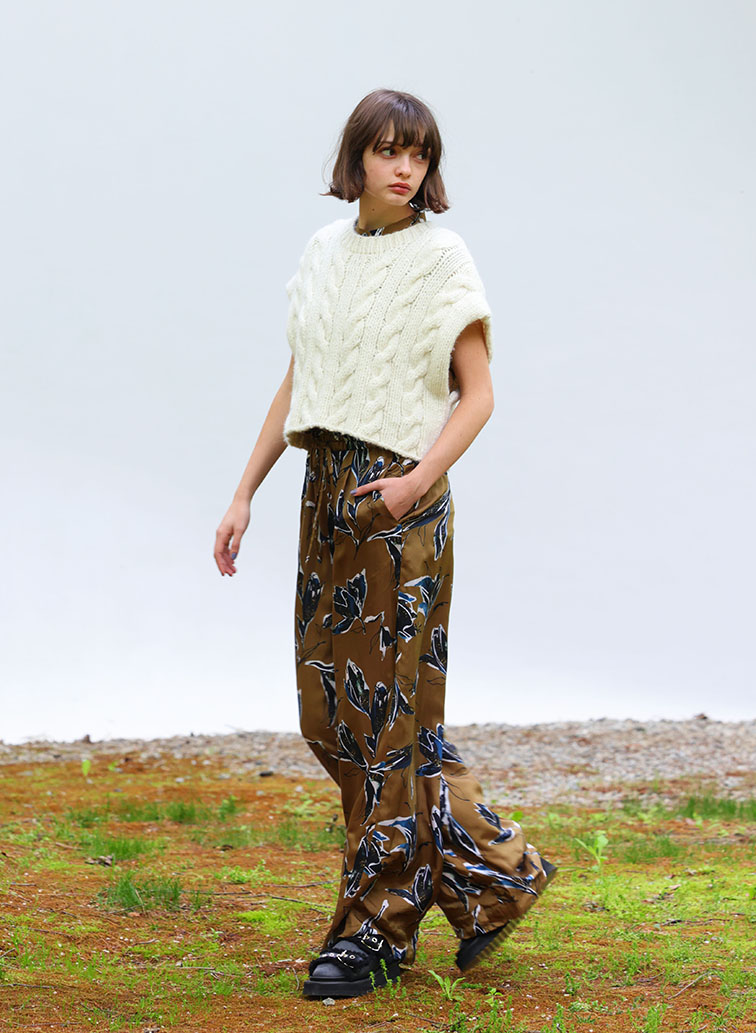 CABLE HAND-KNITTED TOP 詳細画像 Off White 6