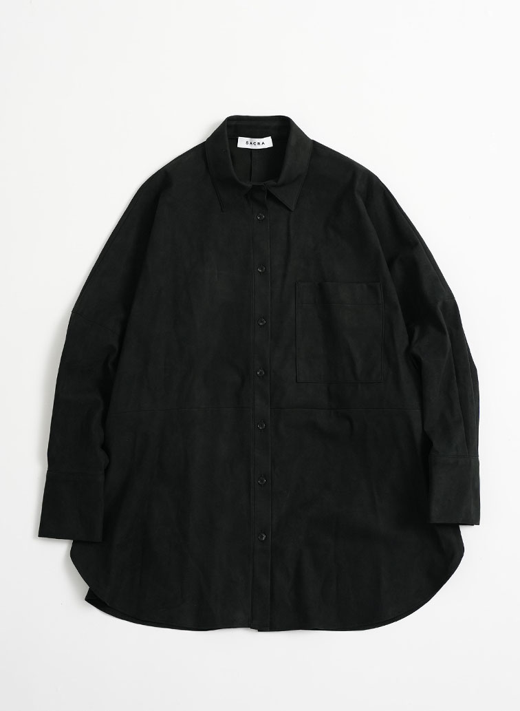 PREMIUM SYNTHETIC SUEDE SHIRT 詳細画像 Black 1