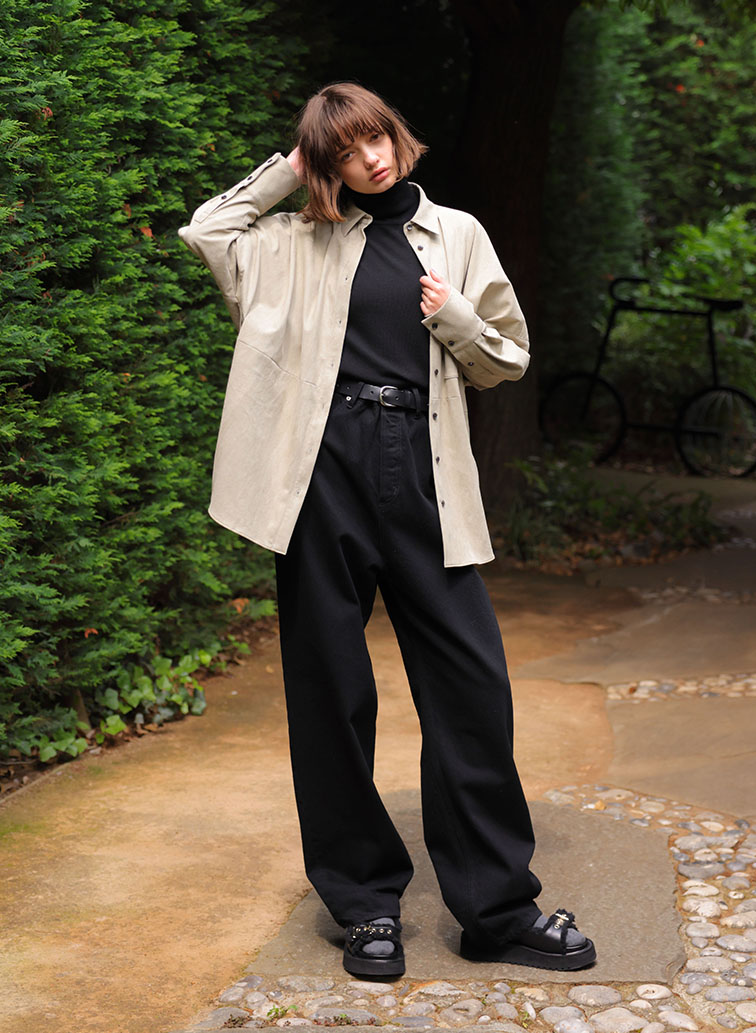 PREMIUM SYNTHETIC SUEDE SHIRT 詳細画像 Khaki 6