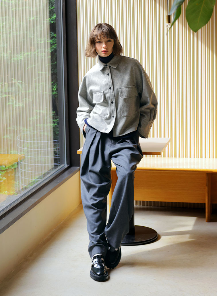 H.COUNT WORSTED SERGE PANTS 詳細画像 Charcoal Gray 2