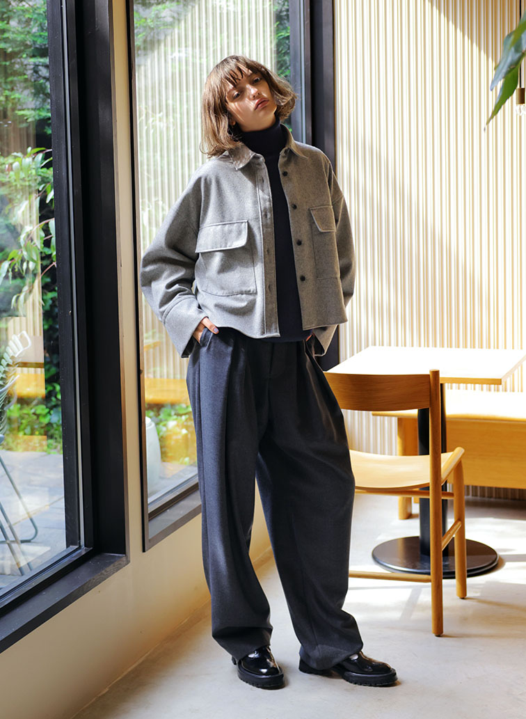 H.COUNT WORSTED SERGE PANTS 詳細画像 Charcoal Gray 4