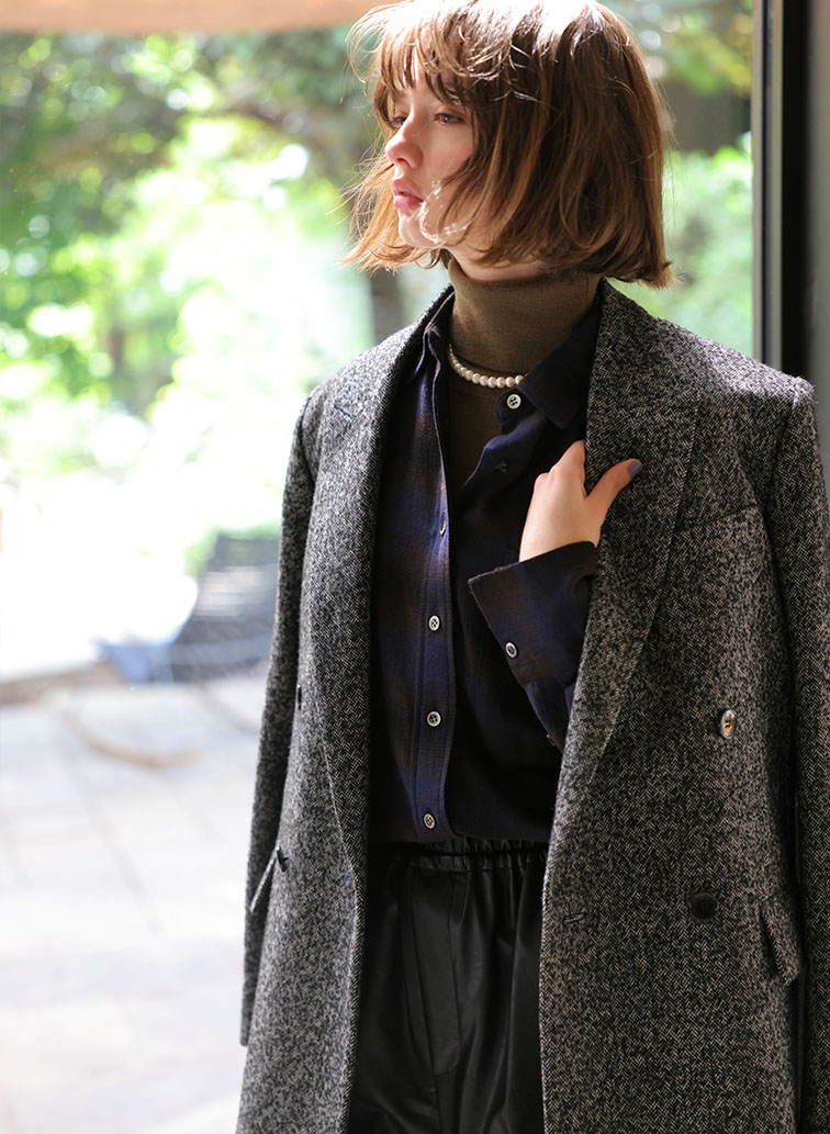 PREMIUM HERRINGBONE TWEED JACKET 詳細画像 Black 2