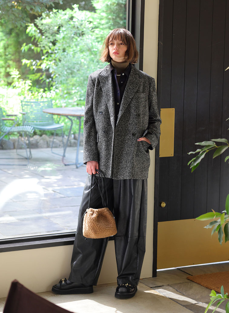 PREMIUM HERRINGBONE TWEED JACKET 詳細画像 Black 4