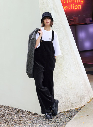 FINX CORDUROY SALOPETTE 詳細画像 Black 5