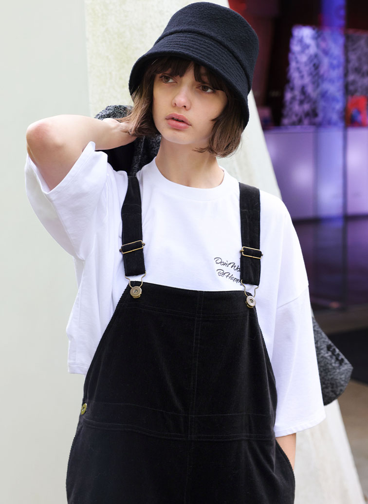 FINX CORDUROY SALOPETTE 詳細画像 Black 6