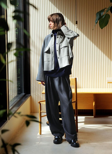 H.COUNT FLANNEL SHIRT JACKET 詳細画像 Gray 2