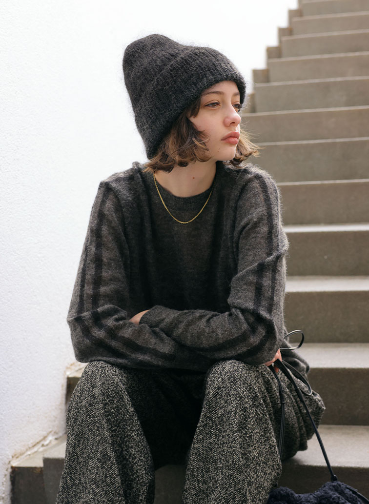 EX.FINE MOHAIR BEANIE 詳細画像 Charcoal Gray 3