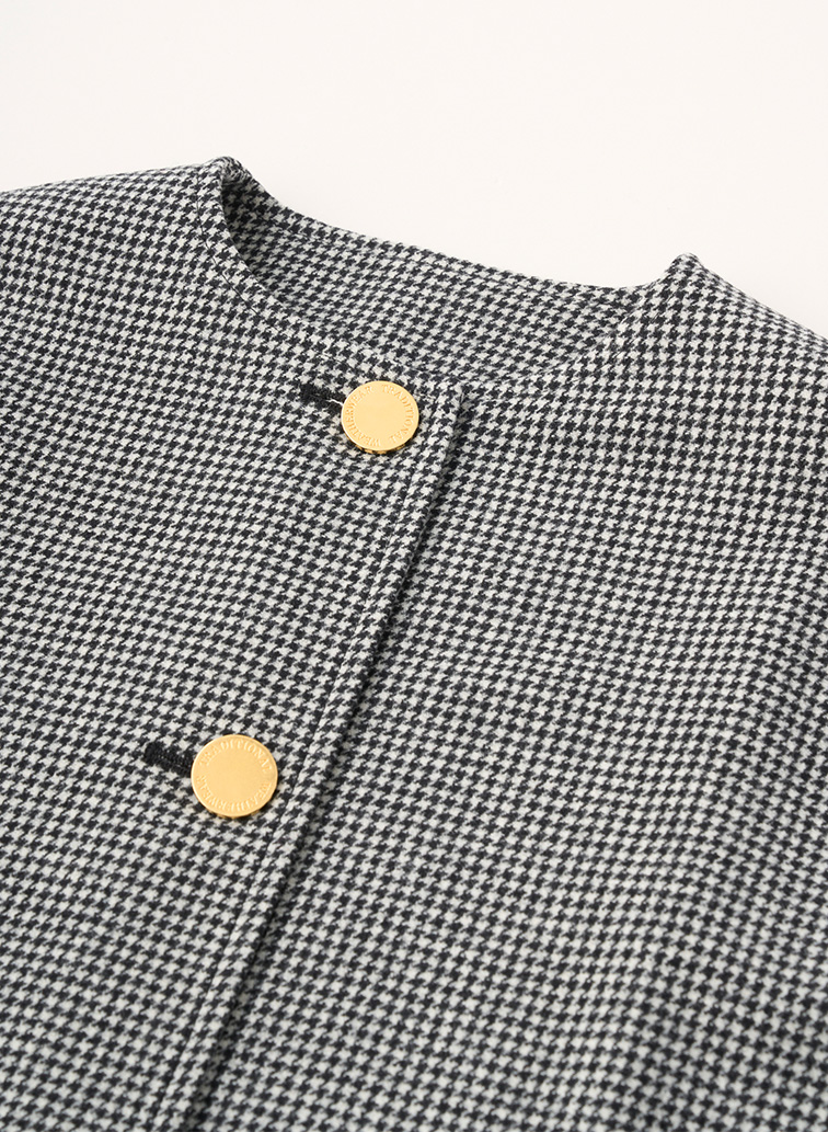 マールトンノーカラー 詳細画像 Black Houndstooth 2