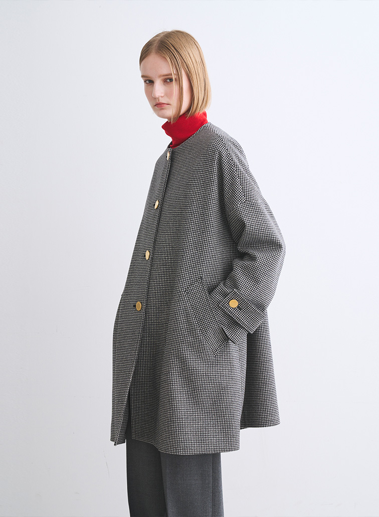 マールトンノーカラー 詳細画像 Black Houndstooth 4