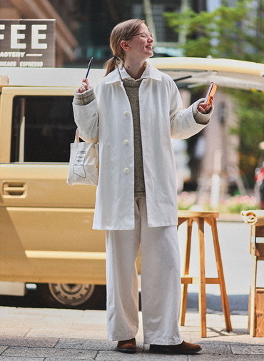 チノパンツ ワイド 詳細画像 White 3