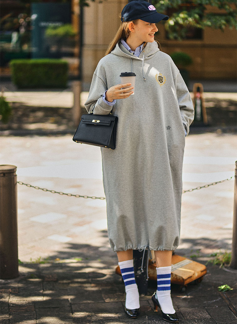 【CAPSULE COLLECTION】CRST LOGO スウェットドレス 詳細画像 Gray 3