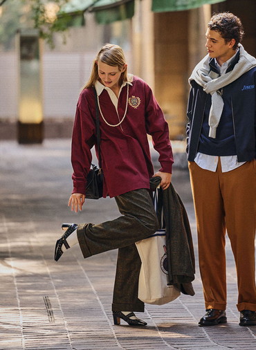 【CAPSULE COLLECTION】CRST LOGO-ラガーシャツ 詳細画像 Wine Red 2
