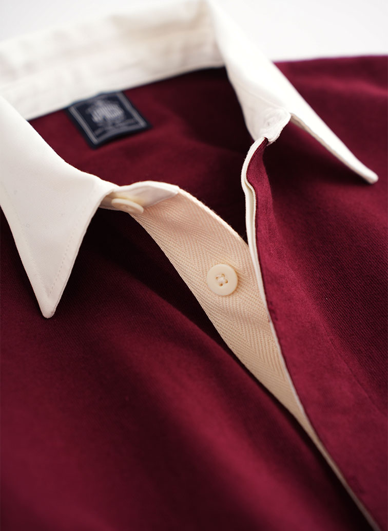 【CAPSULE COLLECTION】CRST LOGO-ラガーシャツ 詳細画像 Wine Red 3