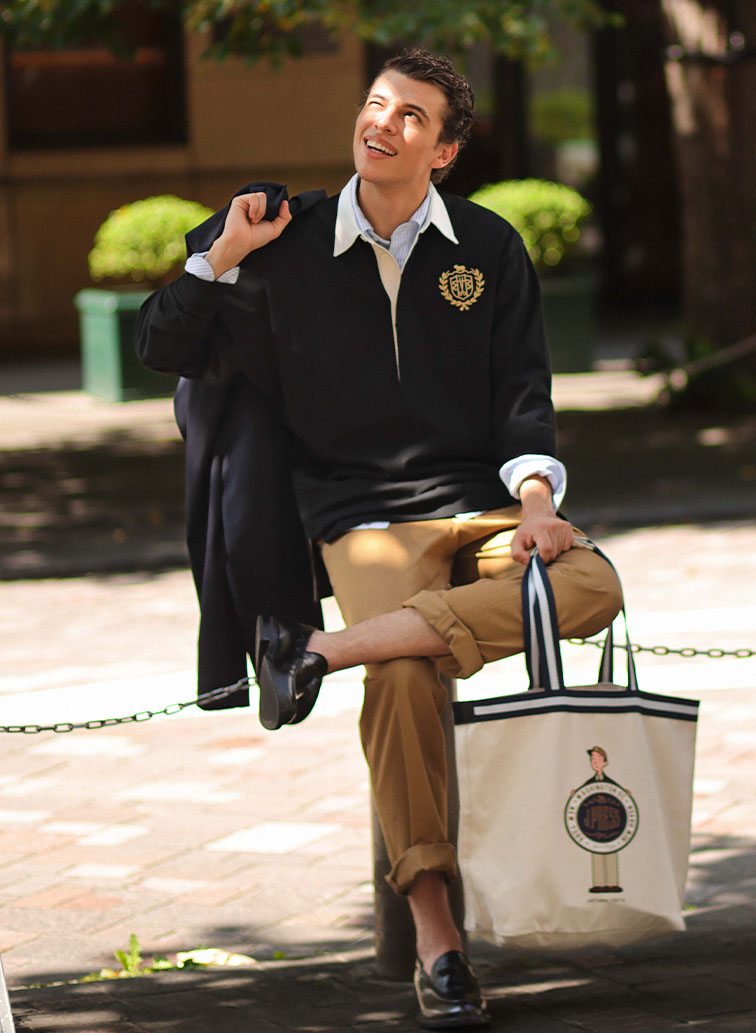 【CAPSULE COLLECTION】CRST LOGO-ラガーシャツ 詳細画像 Black 2