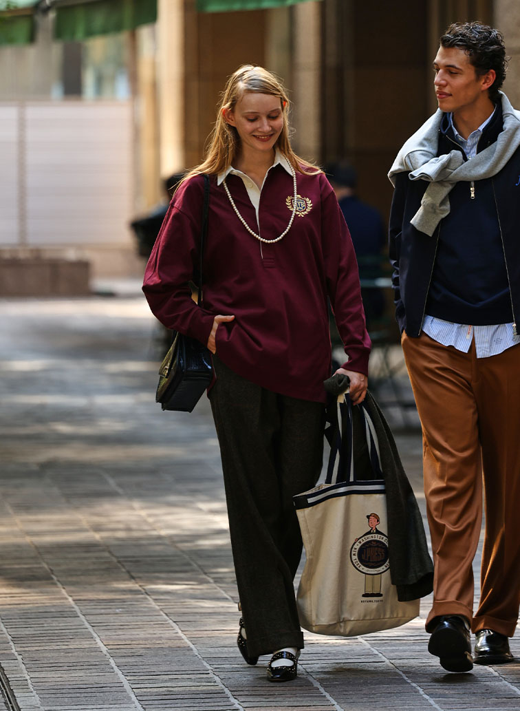 【CAPSULE COLLECTION】CRST LOGO-ラガーシャツ 詳細画像 Wine Red 3