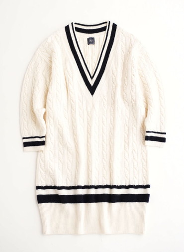 【CAPSULE COLLECTION】チルデンニットドレス 詳細画像 White 1