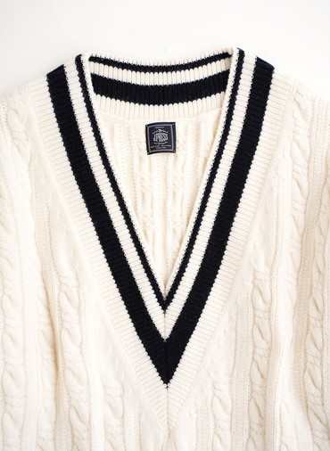 【CAPSULE COLLECTION】チルデンニットドレス 詳細画像 White 3