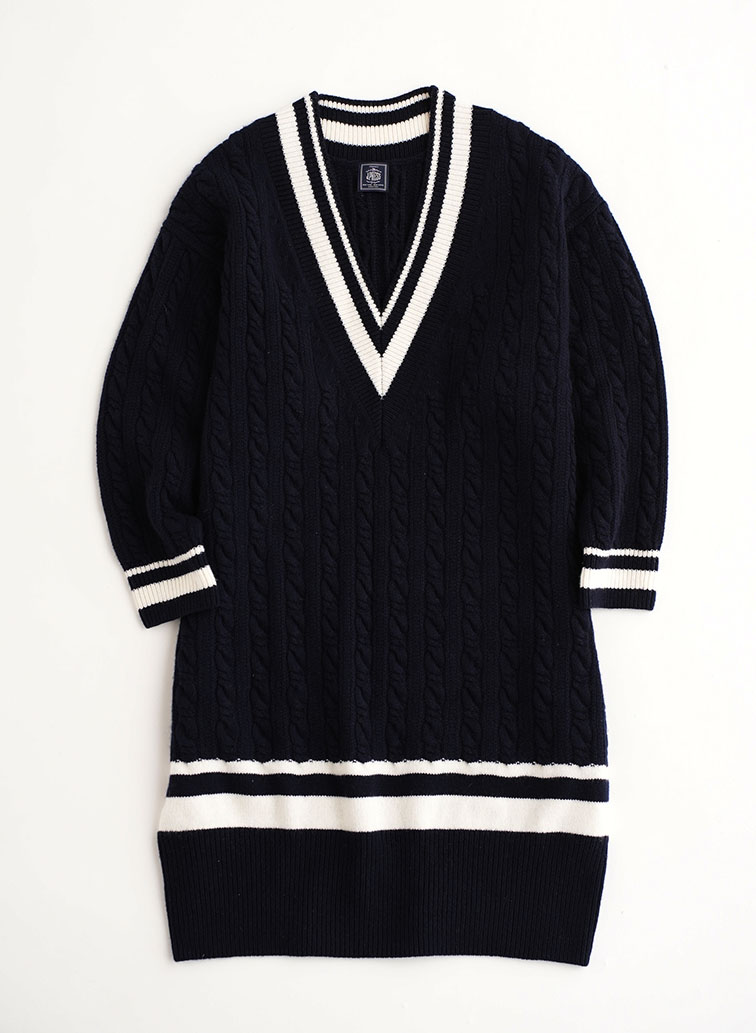 【CAPSULE COLLECTION】チルデンニットドレス 詳細画像 White 8