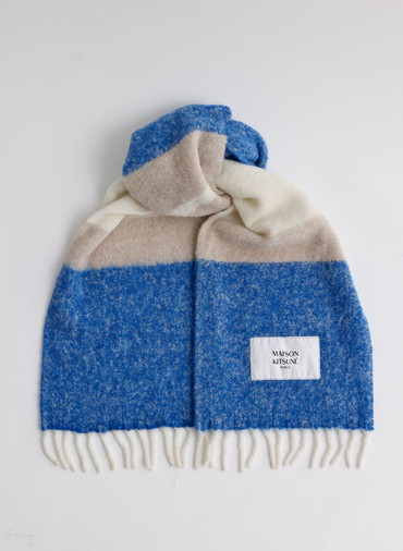 ALPACA STRIPED SCARF 詳細画像 Blue 2