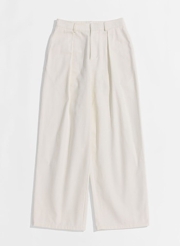 ONE  FOWARD PLEATS CHINO TROUSERS 詳細画像 White 1