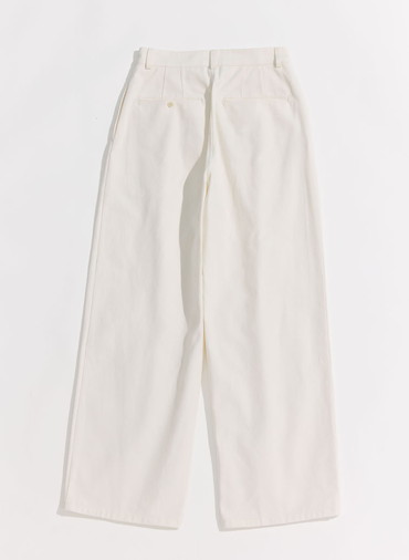 ONE  FOWARD PLEATS CHINO TROUSERS 詳細画像 White 2