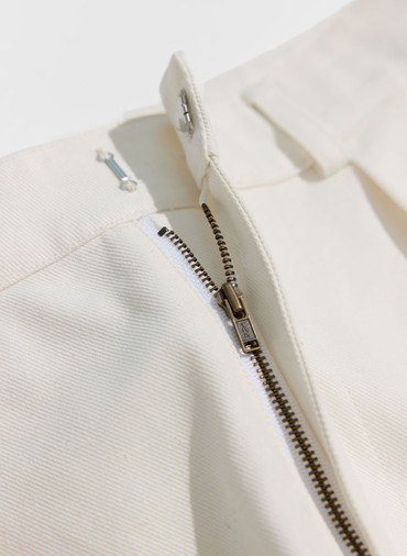 ONE  FOWARD PLEATS CHINO TROUSERS 詳細画像 White 3