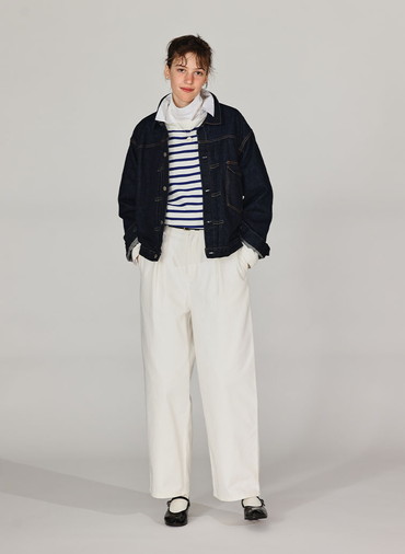 ONE  FOWARD PLEATS CHINO TROUSERS 詳細画像 White 10