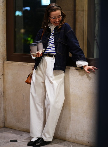 ONE  FOWARD PLEATS CHINO TROUSERS 詳細画像 White 6