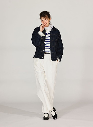ONE  FOWARD PLEATS CHINO TROUSERS 詳細画像 White 8