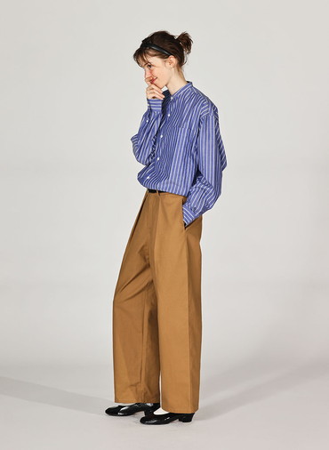 ONE  FOWARD PLEATS CHINO TROUSERS 詳細画像 Camel 3