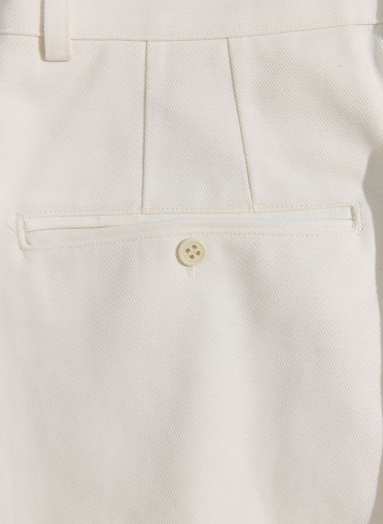 ONE  FOWARD PLEATS CHINO TROUSERS 詳細画像 White 4