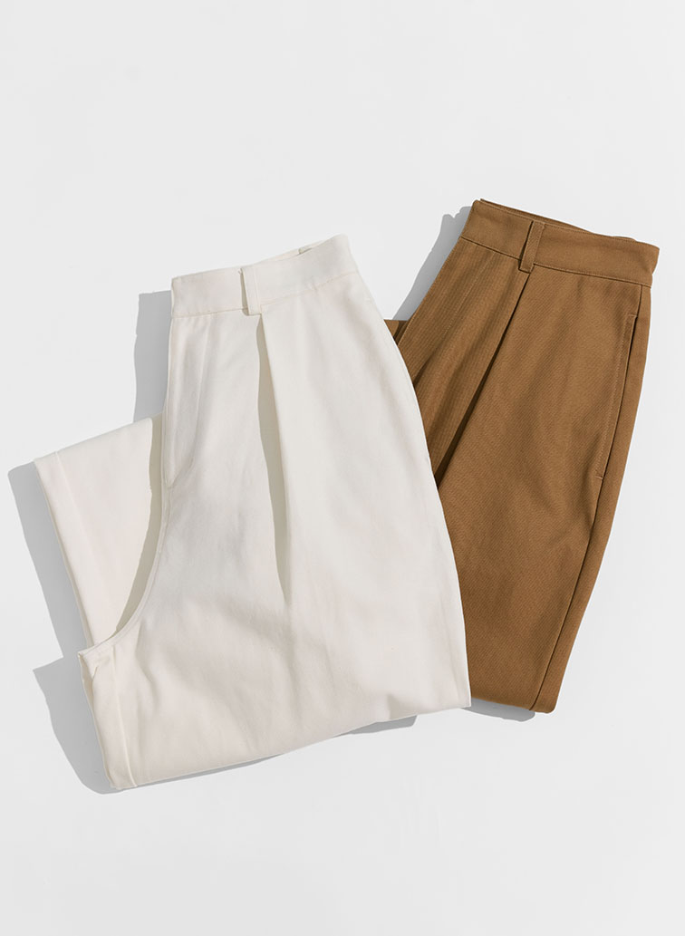 ONE  FOWARD PLEATS CHINO TROUSERS 詳細画像 White 6