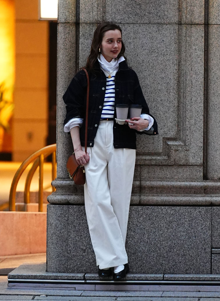 ONE  FOWARD PLEATS CHINO TROUSERS 詳細画像 White 2
