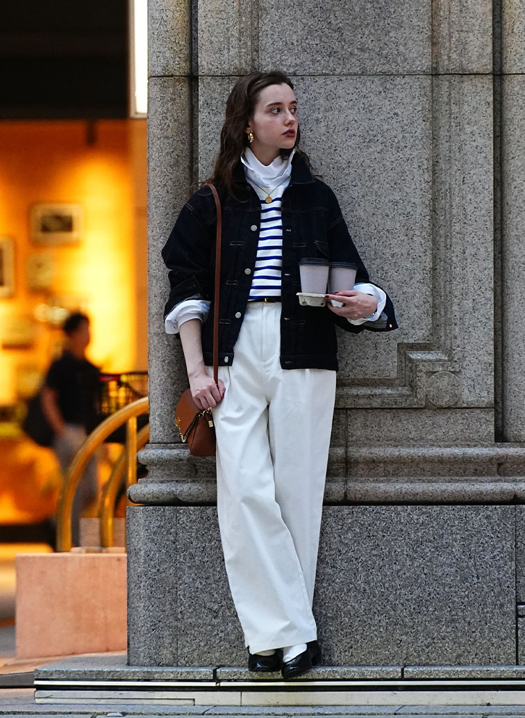 ONE  FOWARD PLEATS CHINO TROUSERS 詳細画像 White 4